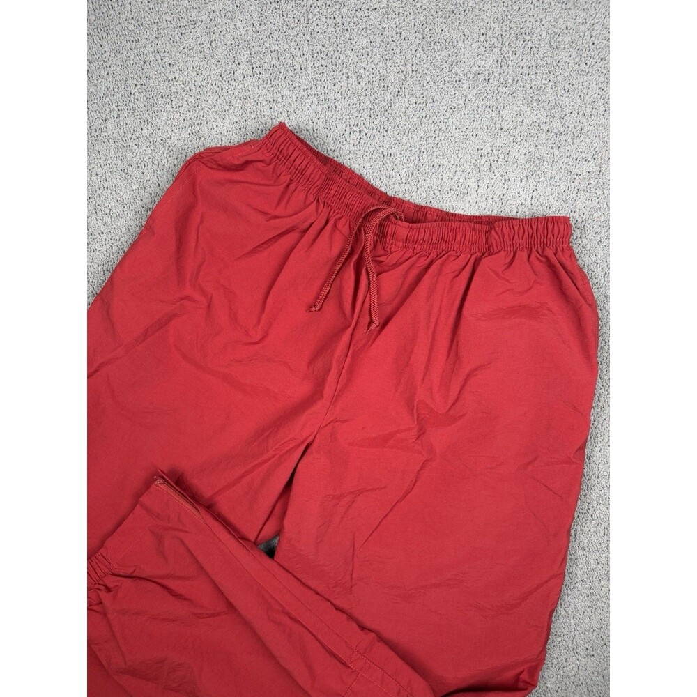 Vintage Nike Track Pants Mens XL Red Windbreaker Silver Tag Y2K Baggy